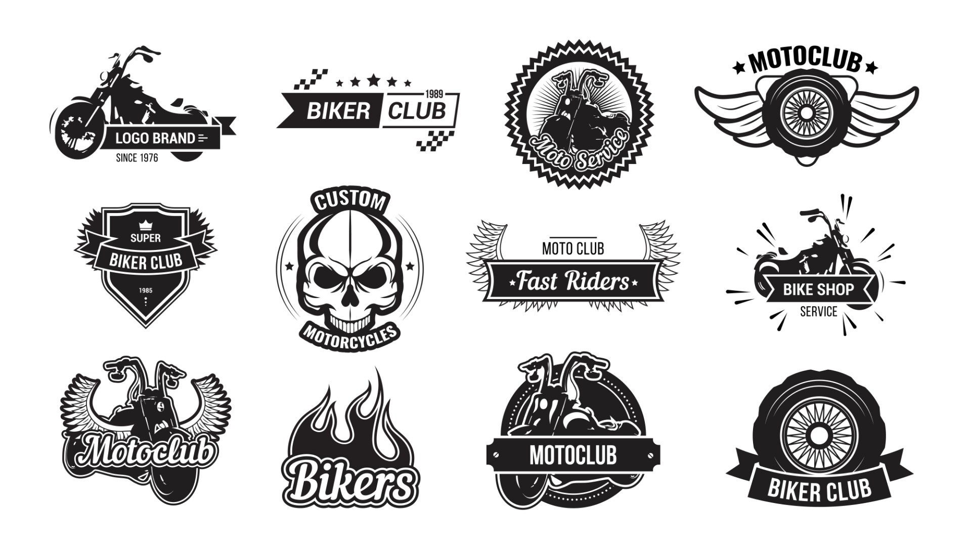 摩托车骑手俱乐部logo设计0
