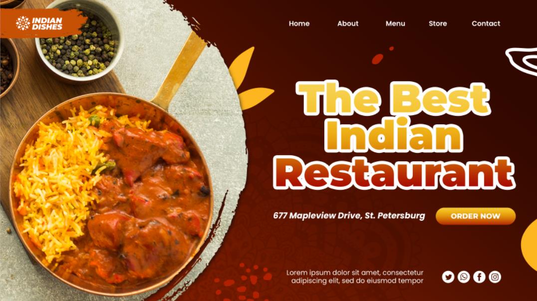 印度餐厅网站模板0