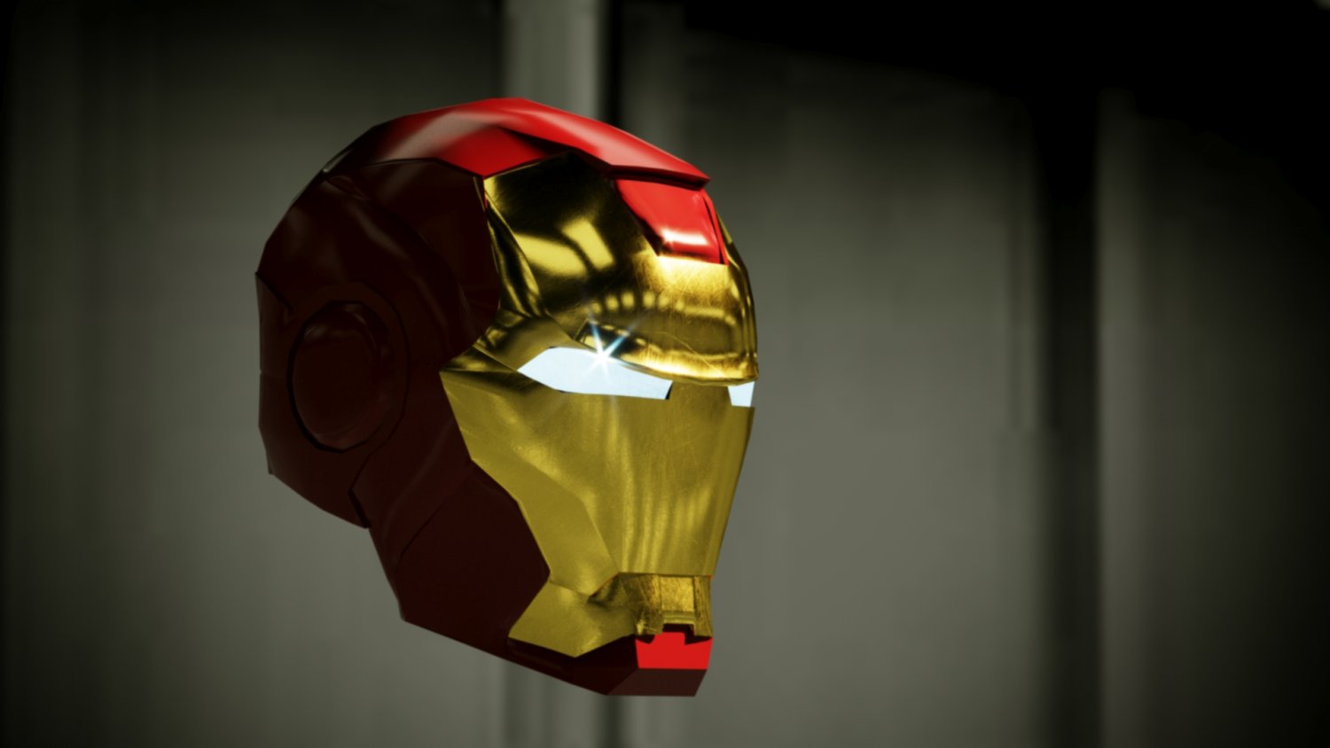钢铁侠低聚头盔3D模型1