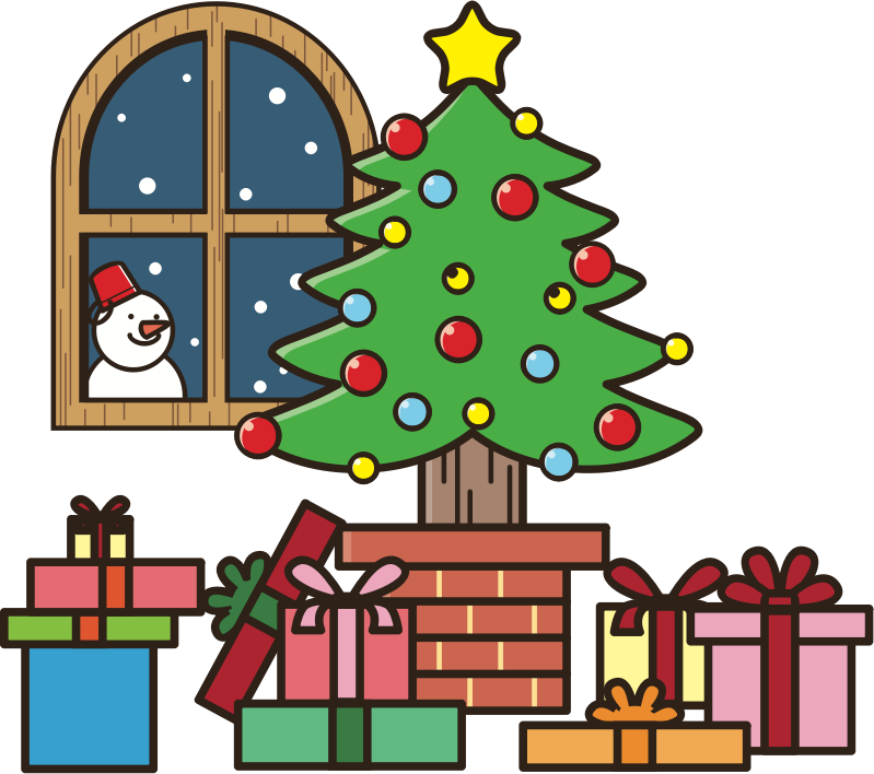 堆满礼物的圣诞树插图0