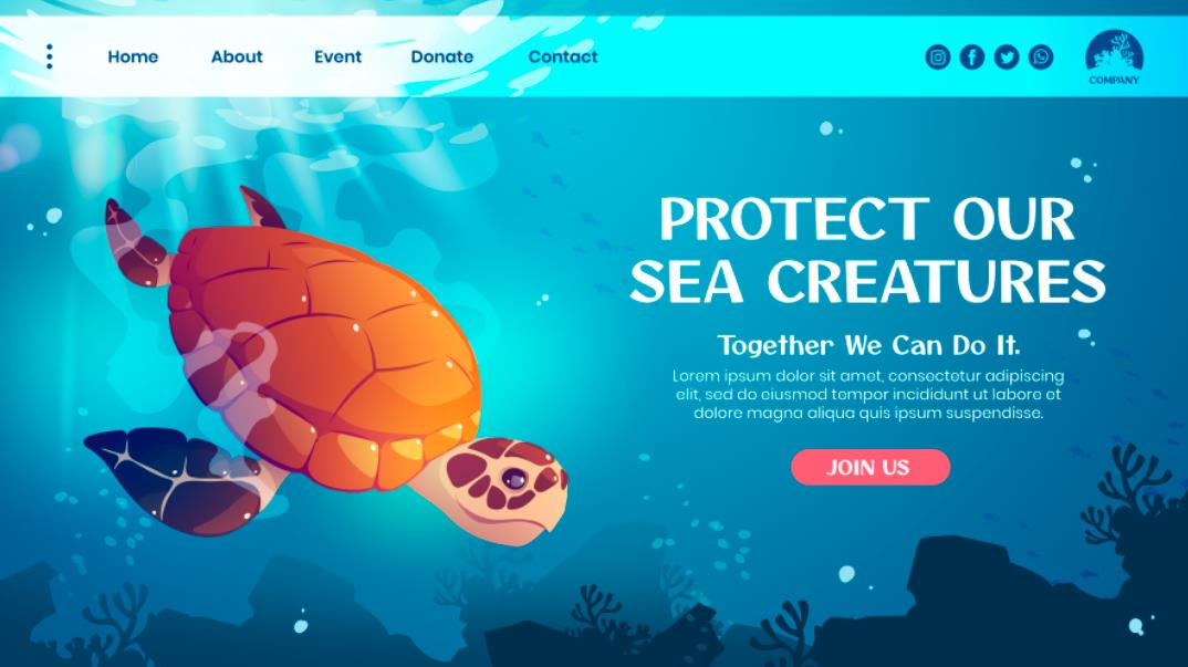 海洋动物保护网页模板0