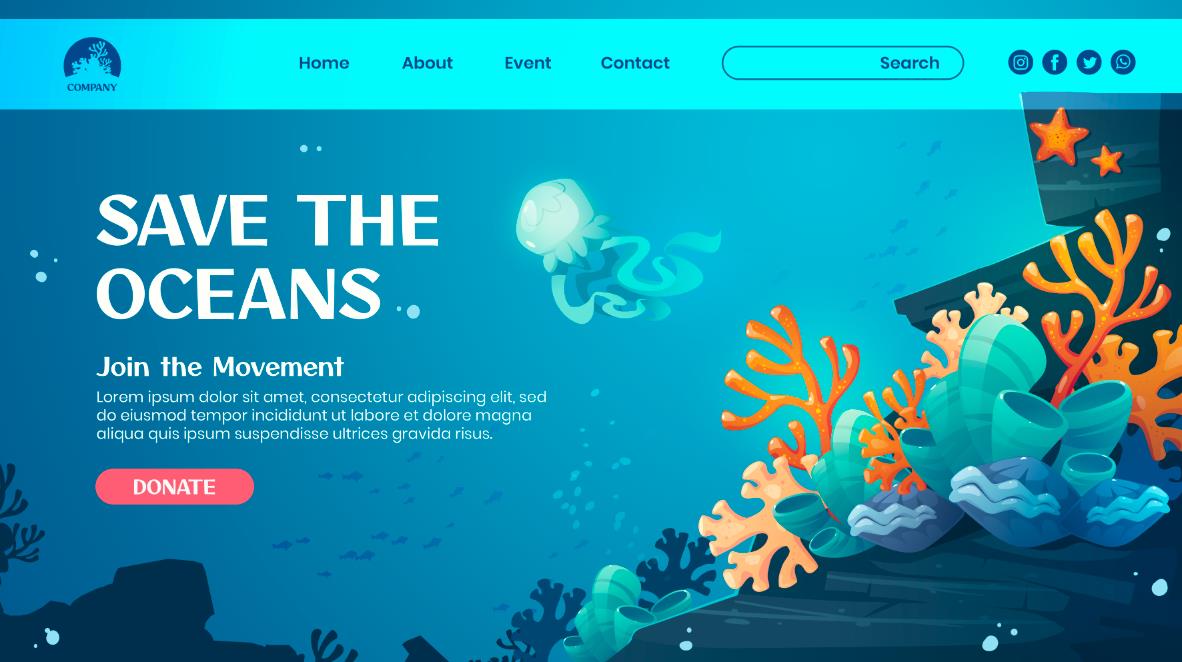 海洋保护网站设计模板0