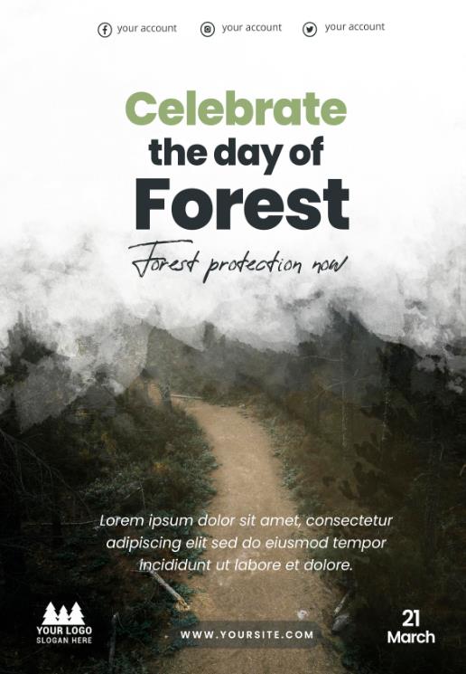 森林美景海报模板0