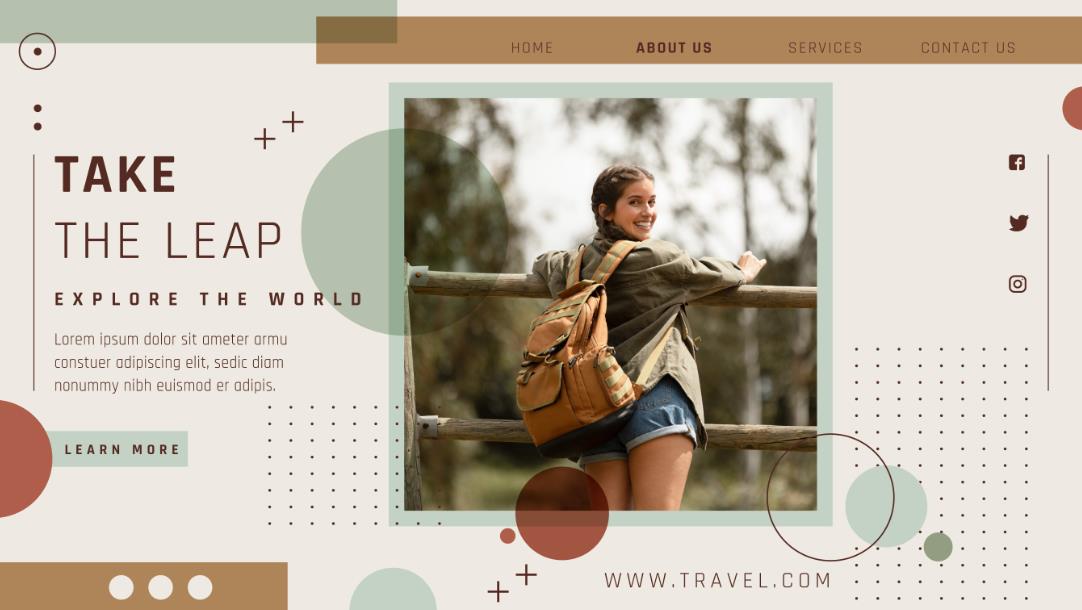 小清新旅游网站设计模板0