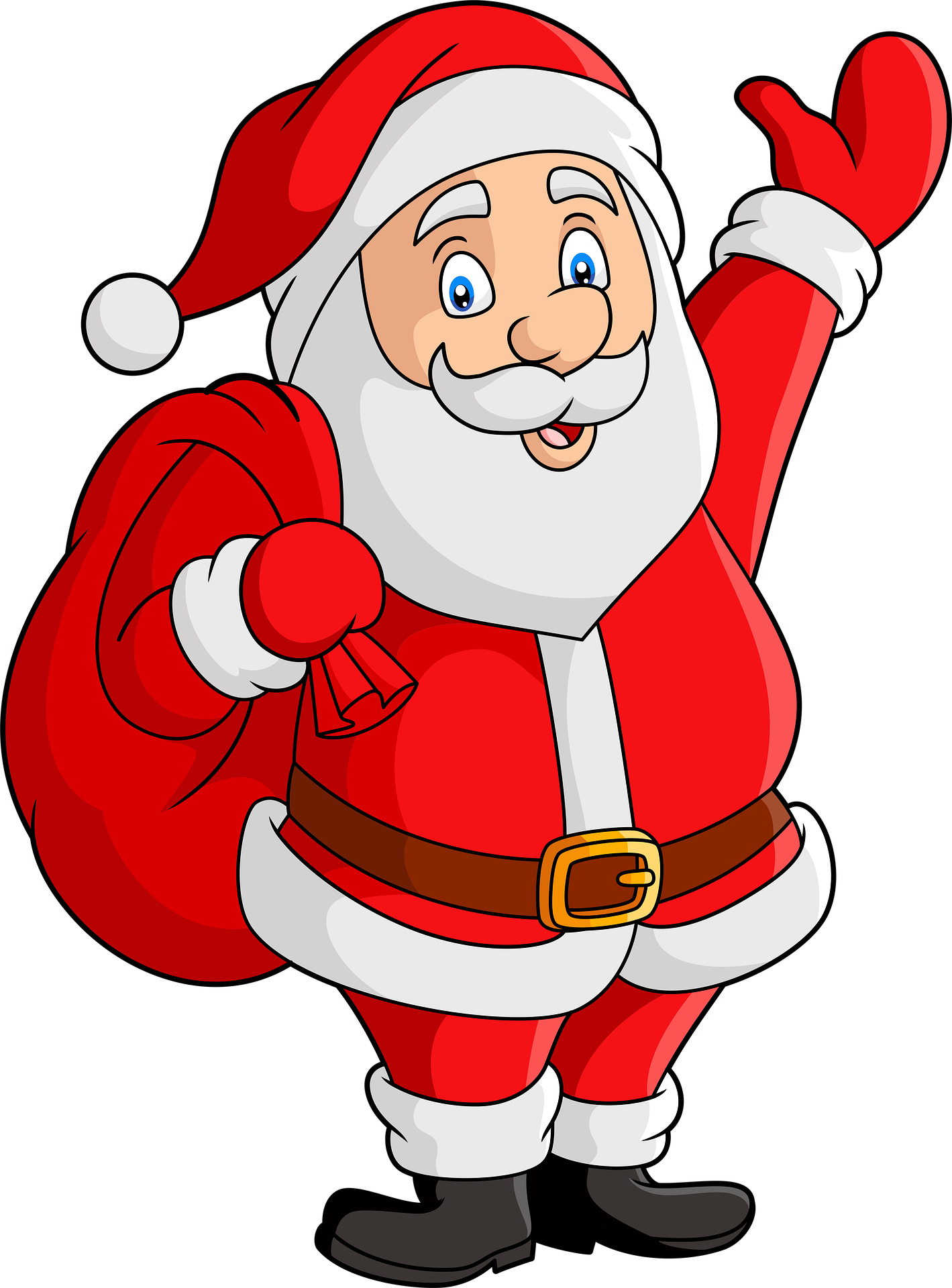 背着礼物打招呼的圣诞老人插图0