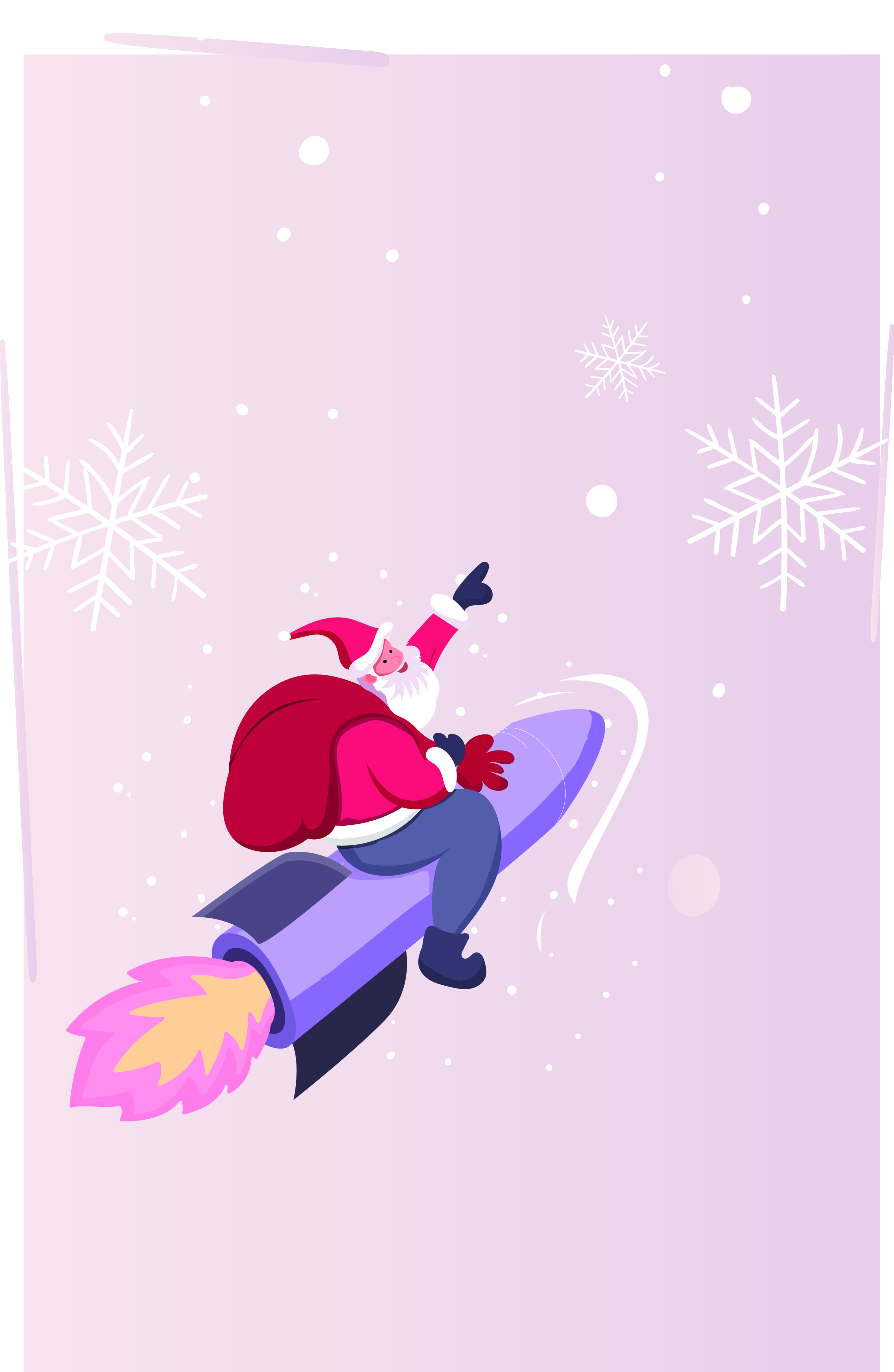 坐着火箭送礼的圣诞老人插图0