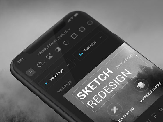 Sketch iPhone X 暗色界面设计0