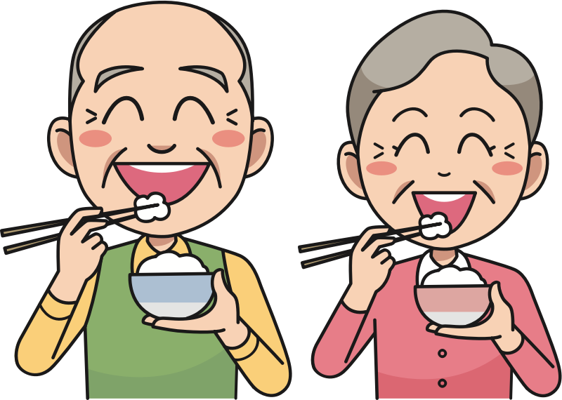 吃米饭的老年夫妻插图0