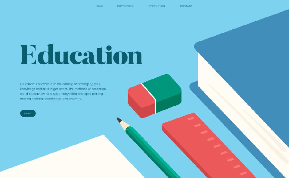 蓝色教育网站模板0