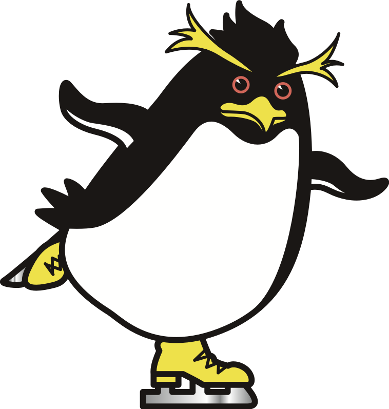 滑冰的黄眉企鹅插图0