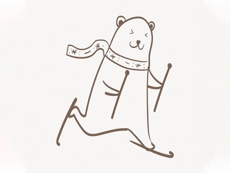 滑雪的北极熊插图0