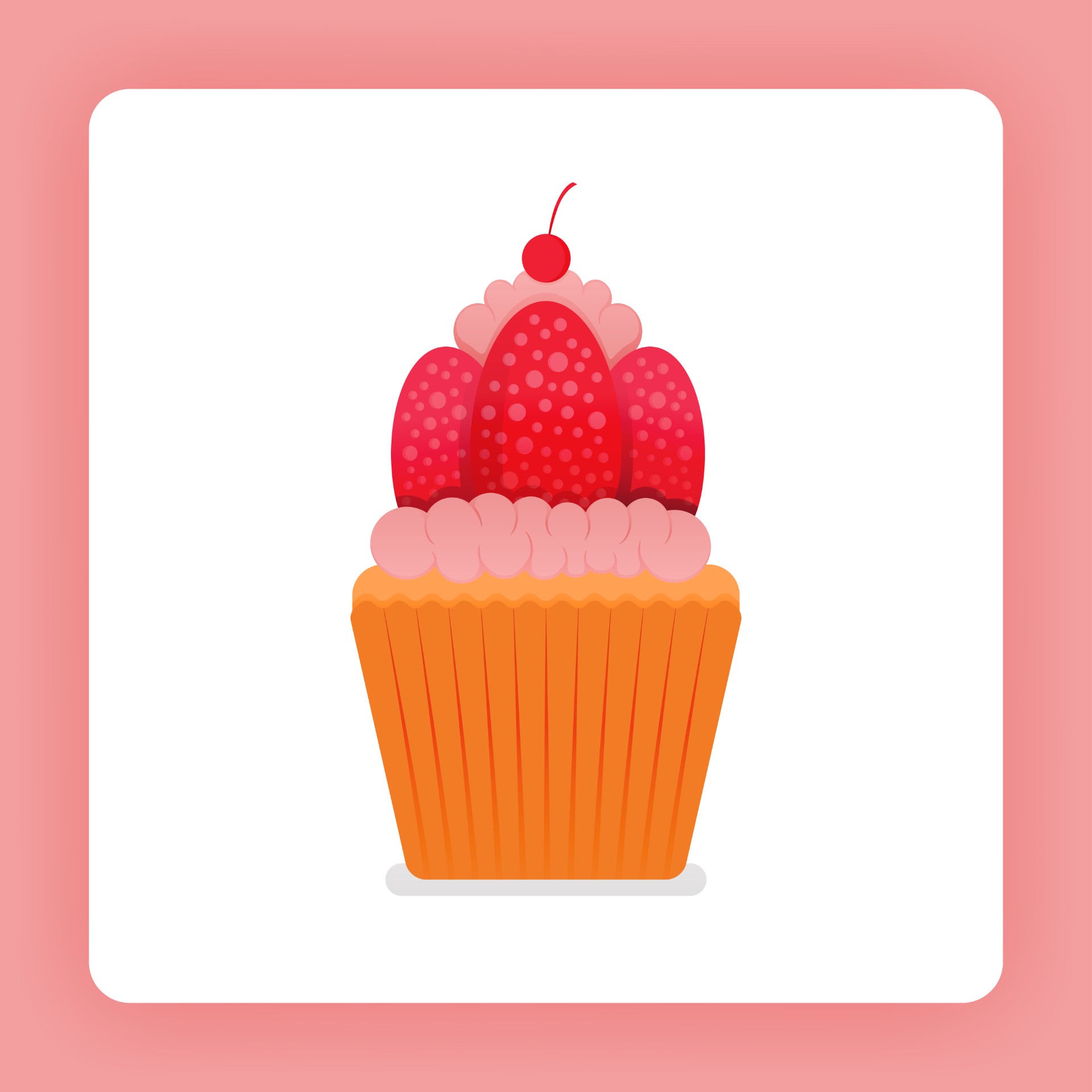 草莓奶油纸杯蛋糕插图0