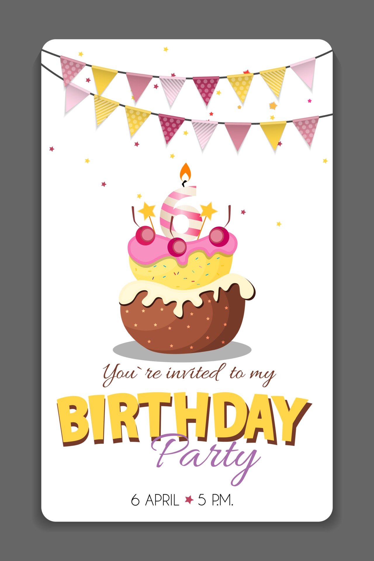 生日派对蛋糕邀请卡插图0