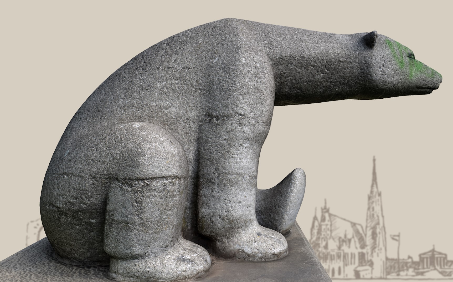 北极熊雕塑3d模型0