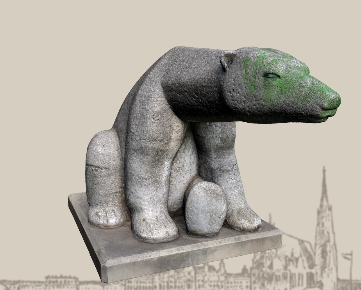 北极熊雕塑3d模型1