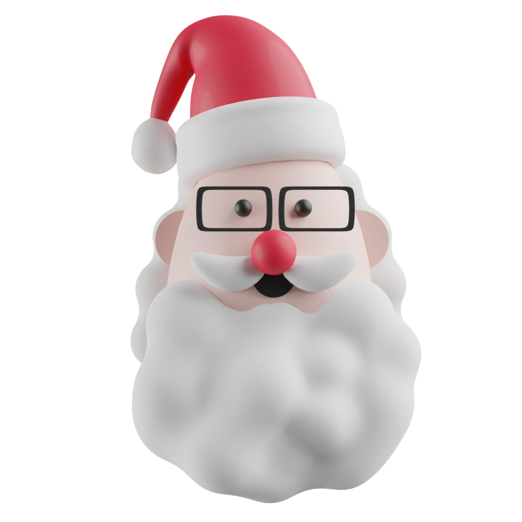 圣诞老人头像3D插图0