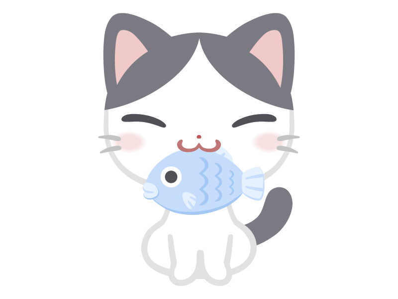 吃鱼的小猫插图0