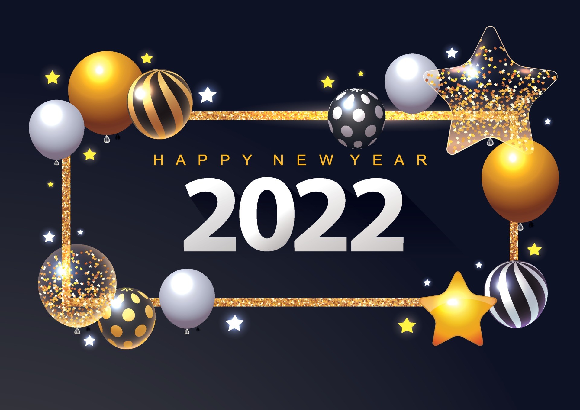 2022年新年贺卡3D金属球插图0