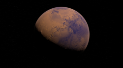 显示一半的火星