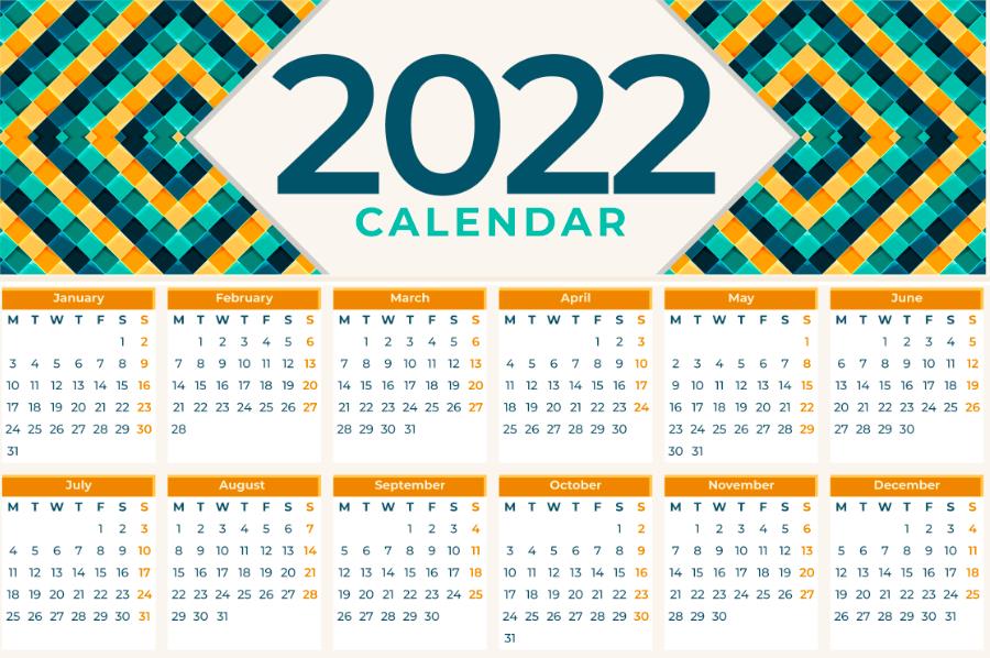 2022年日历制作模板0