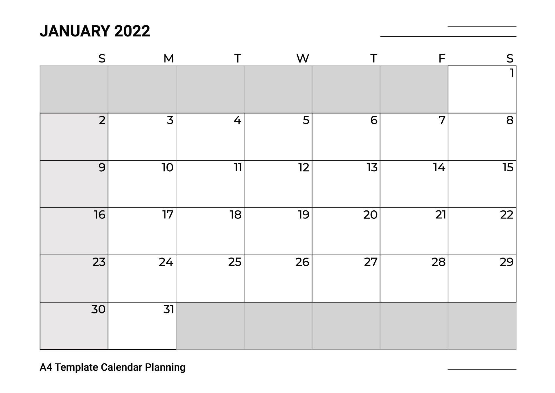2022年日历表格版0