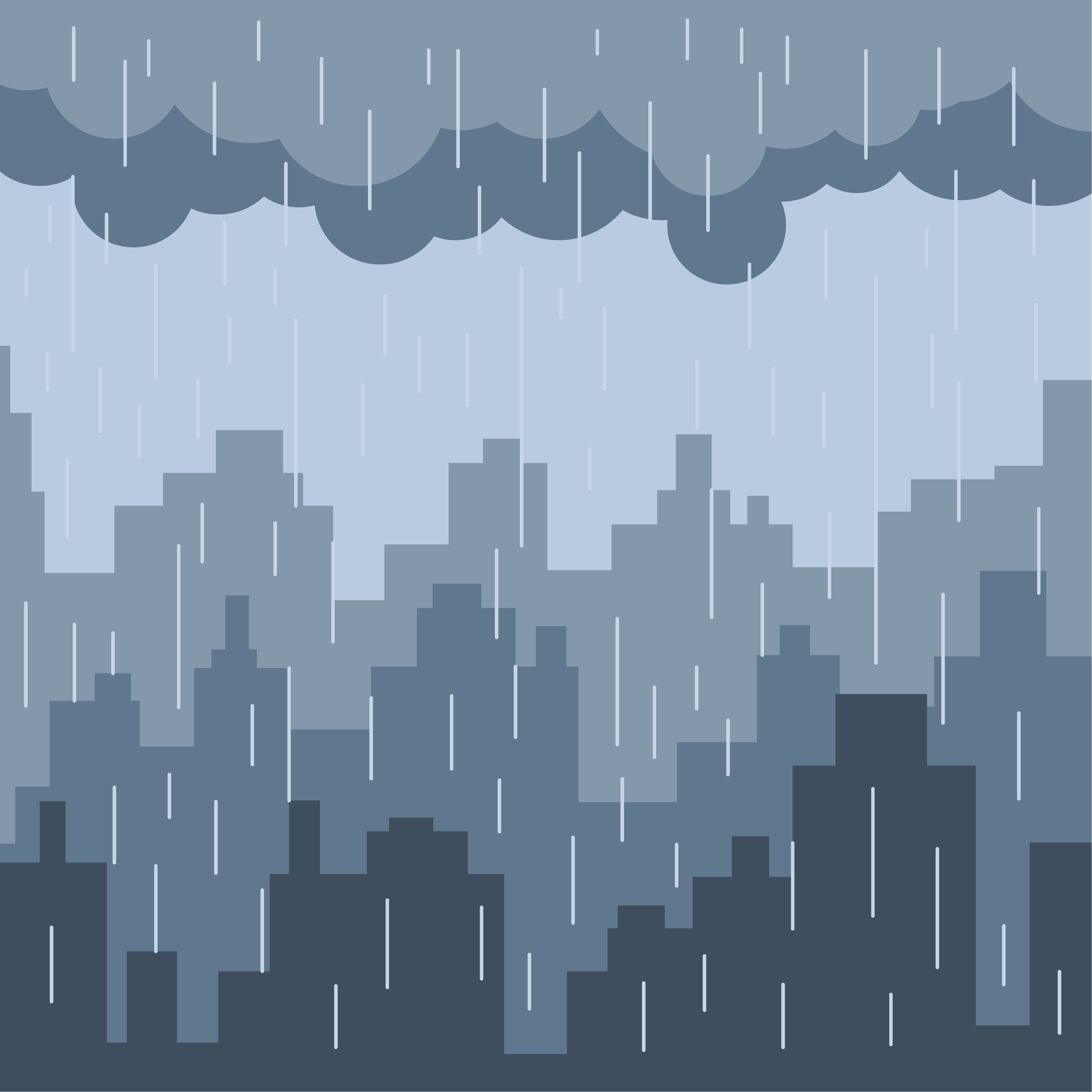 下雨的城市背景插图0