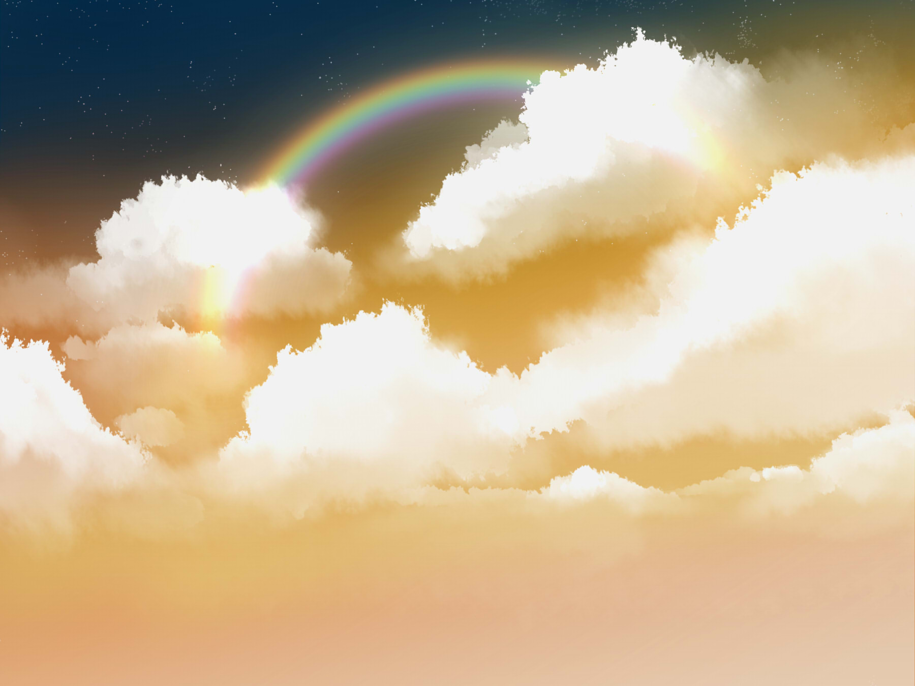 夕阳下的彩虹插图0