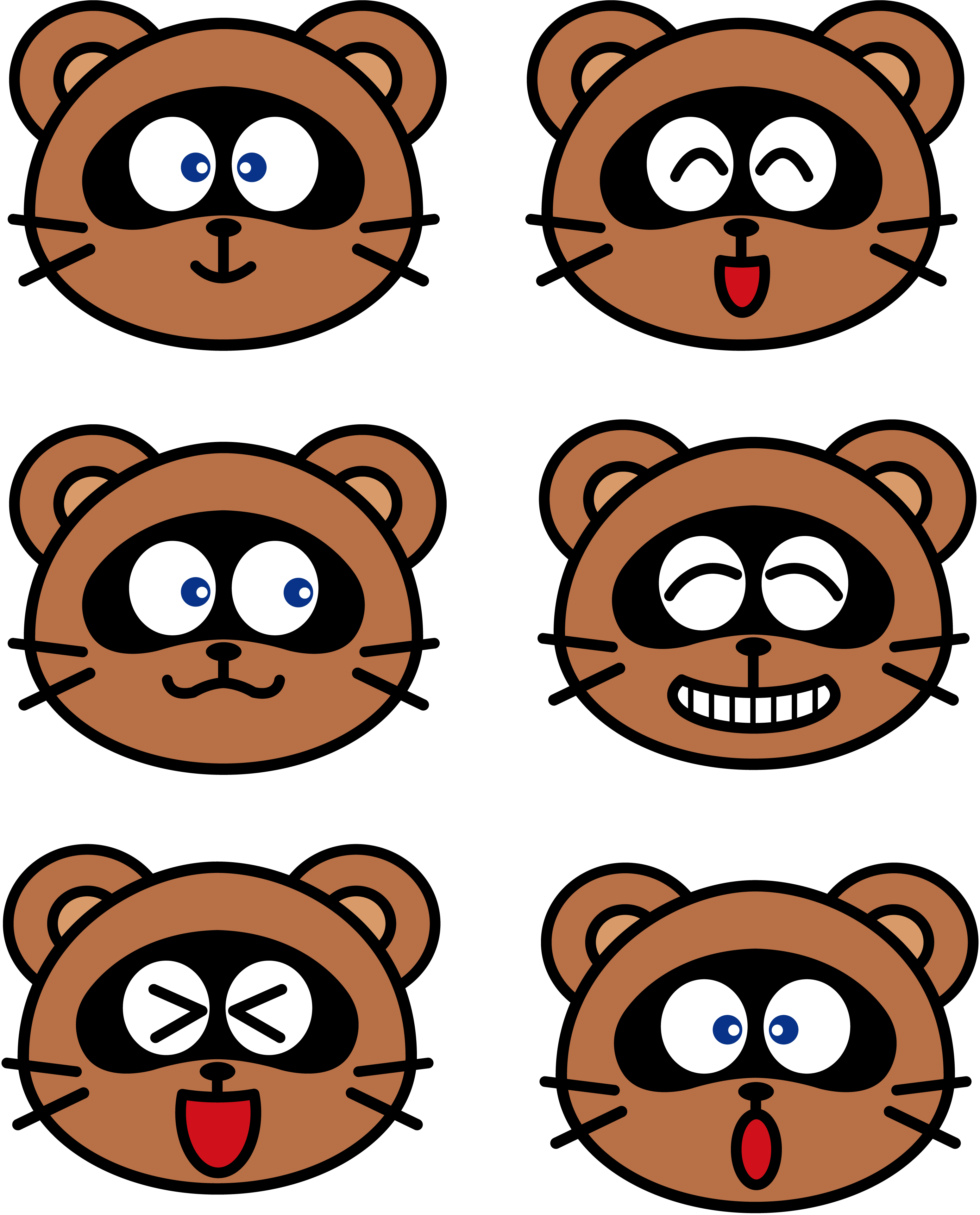 浣熊卡通表情插图0