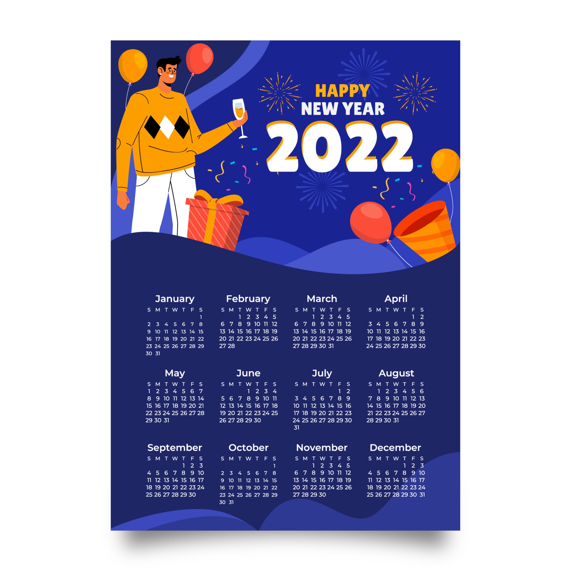 2022日历表a4全年打印版0
