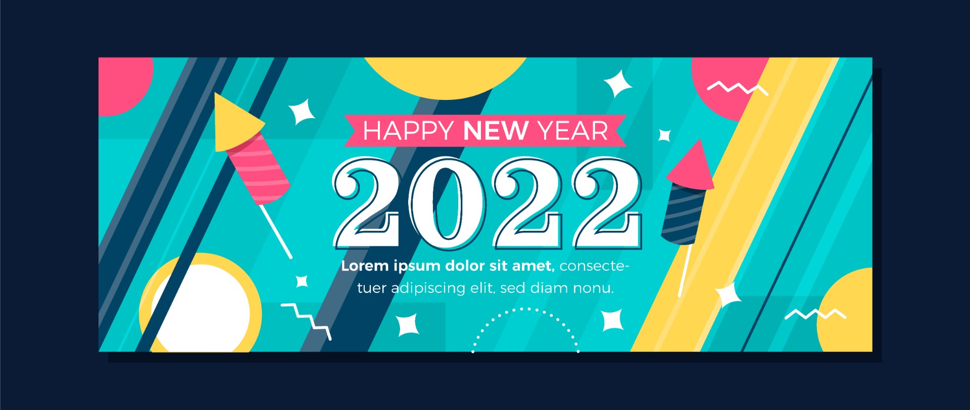 2022新年海报横版设计0
