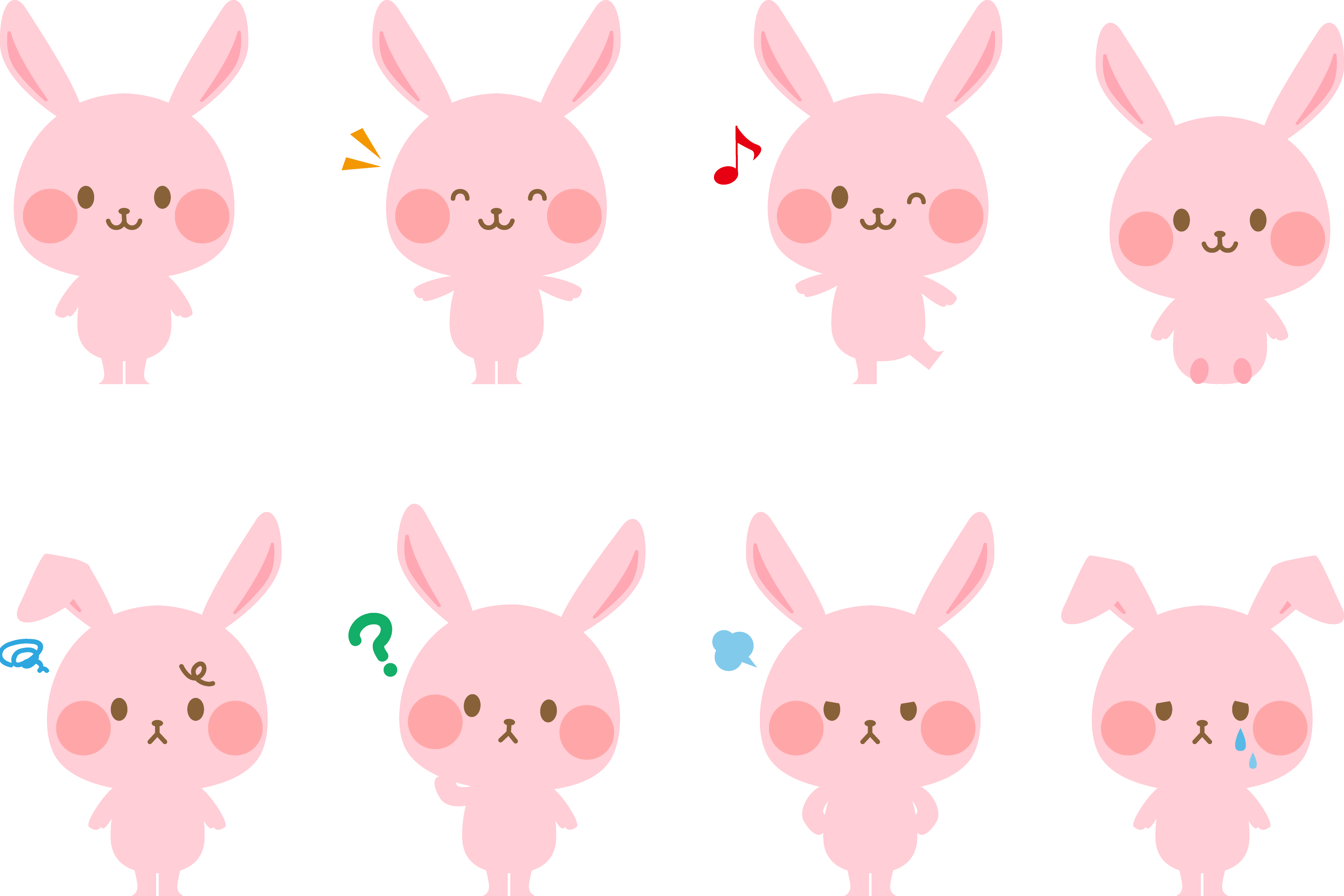 各种表情的兔子插图0