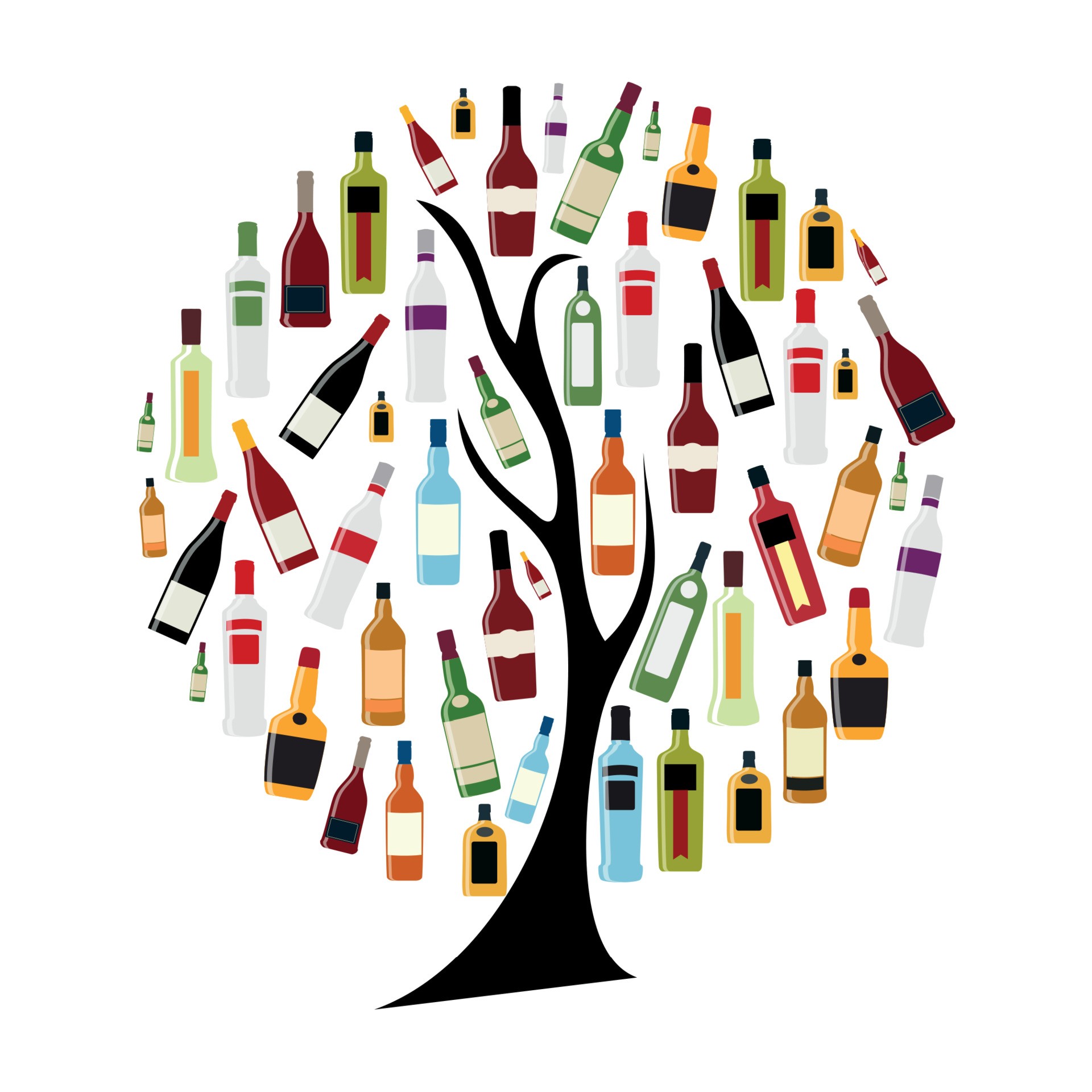 酒瓶剪影树插图0