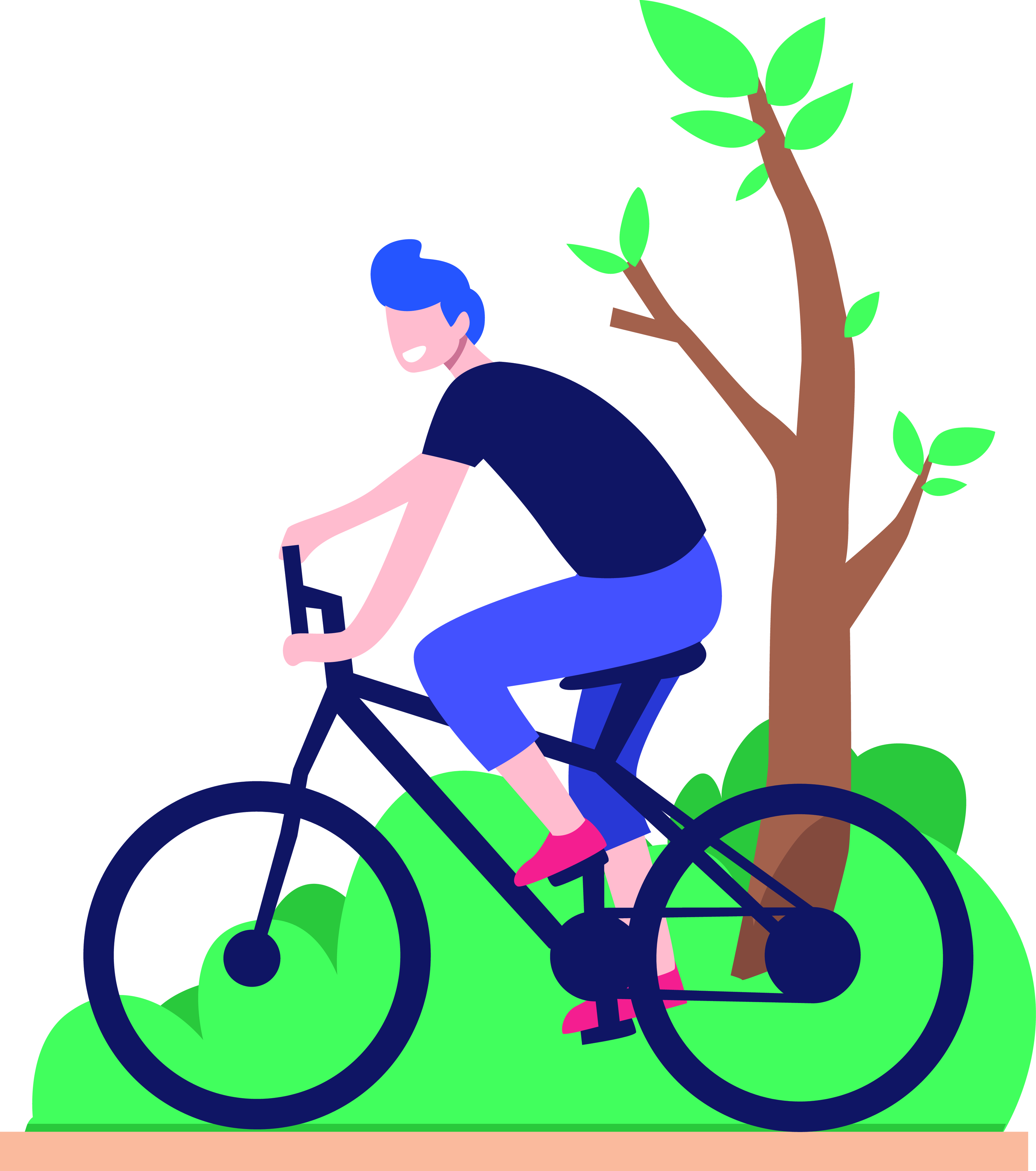 在公园里骑自行车的男性插图0