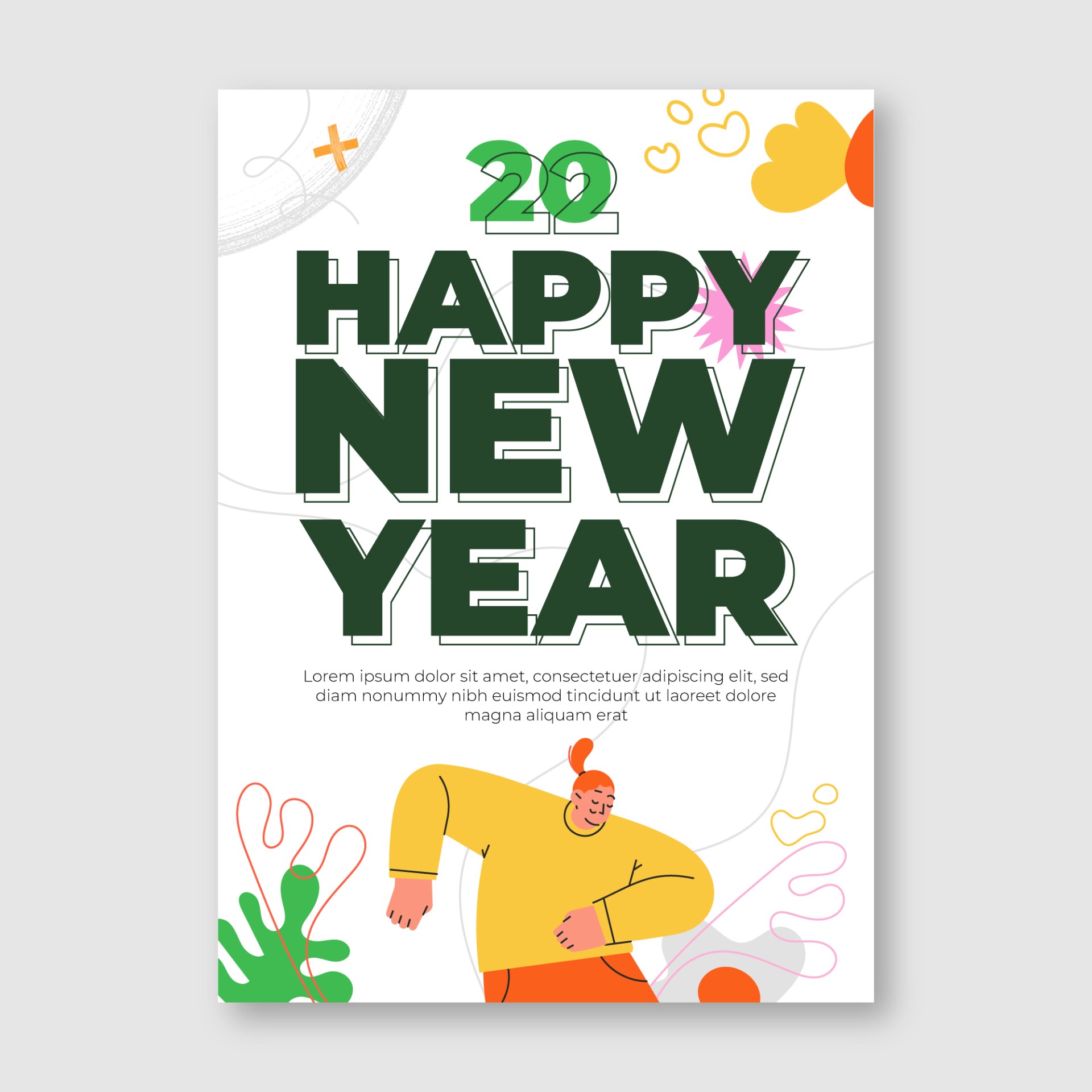 2022快乐新年创意海报0