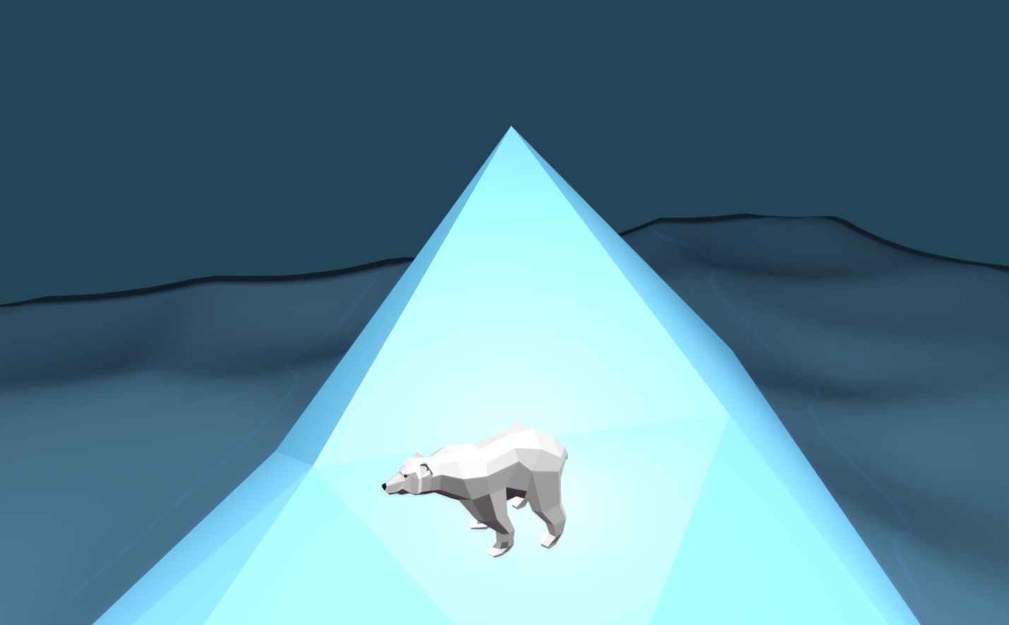 站在冰上的北极熊模型0
