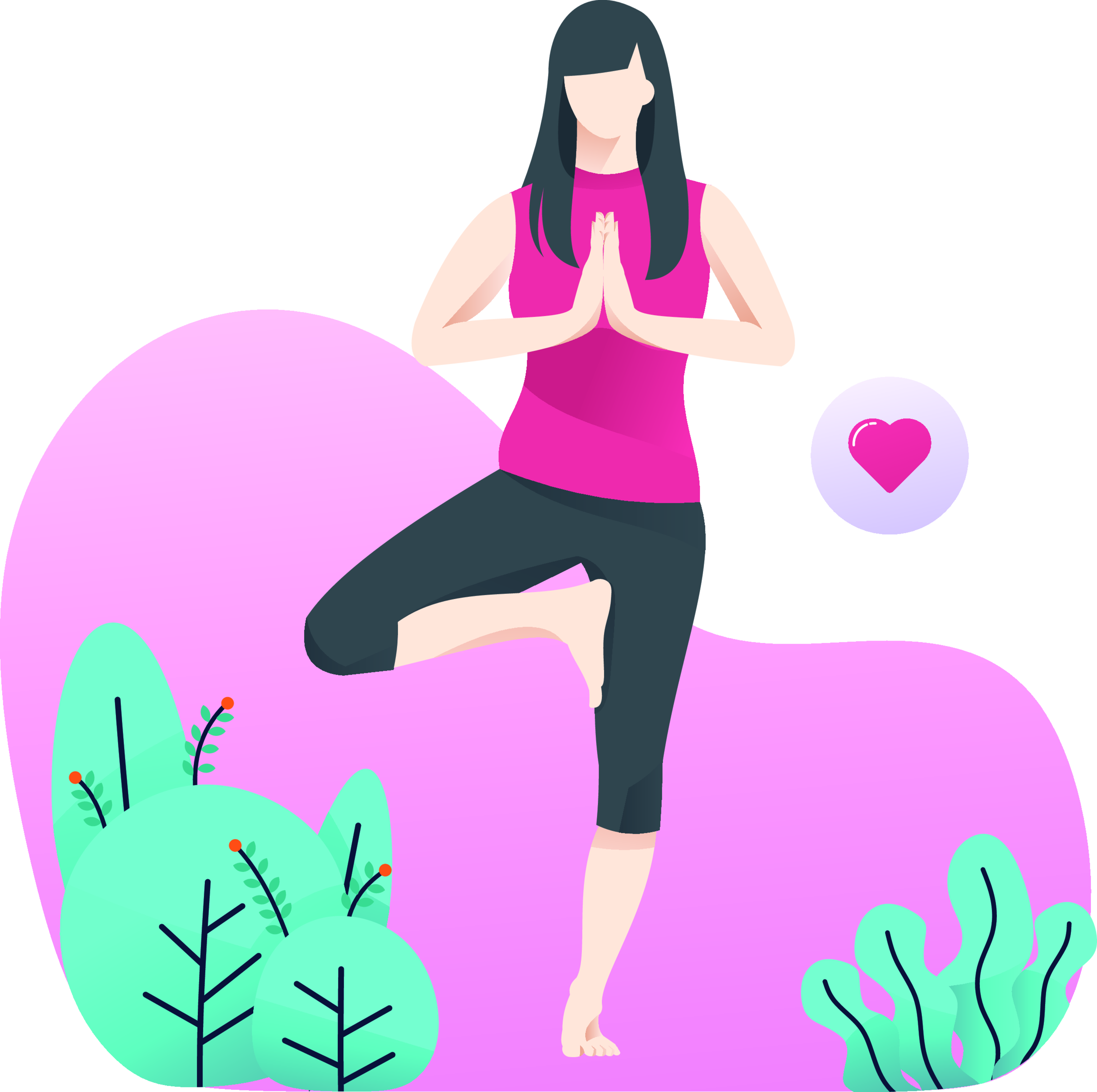 瑜伽锻炼和冥想的女性插图0
