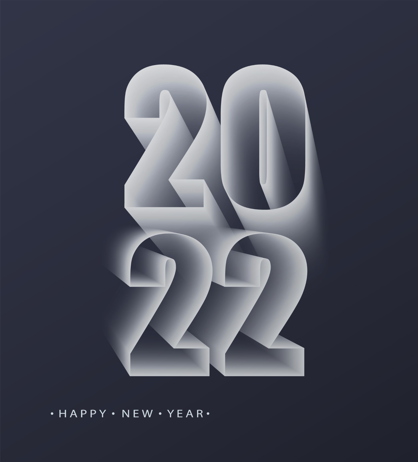 2022年新年快乐数字简约海报0