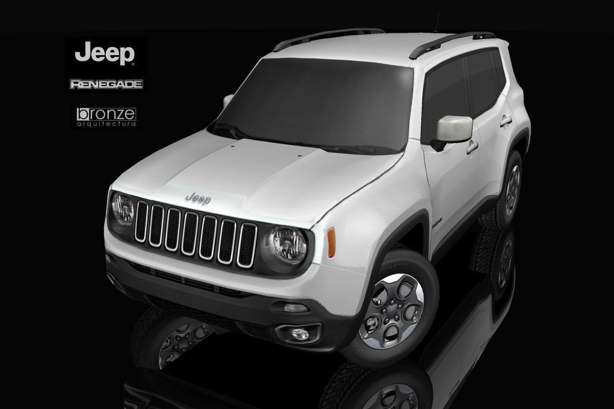 白色JEEP汽车3D模型0