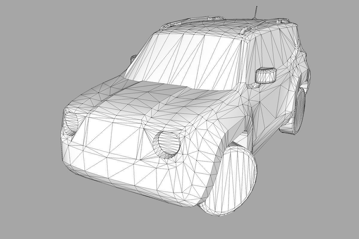 白色JEEP汽车3D模型3