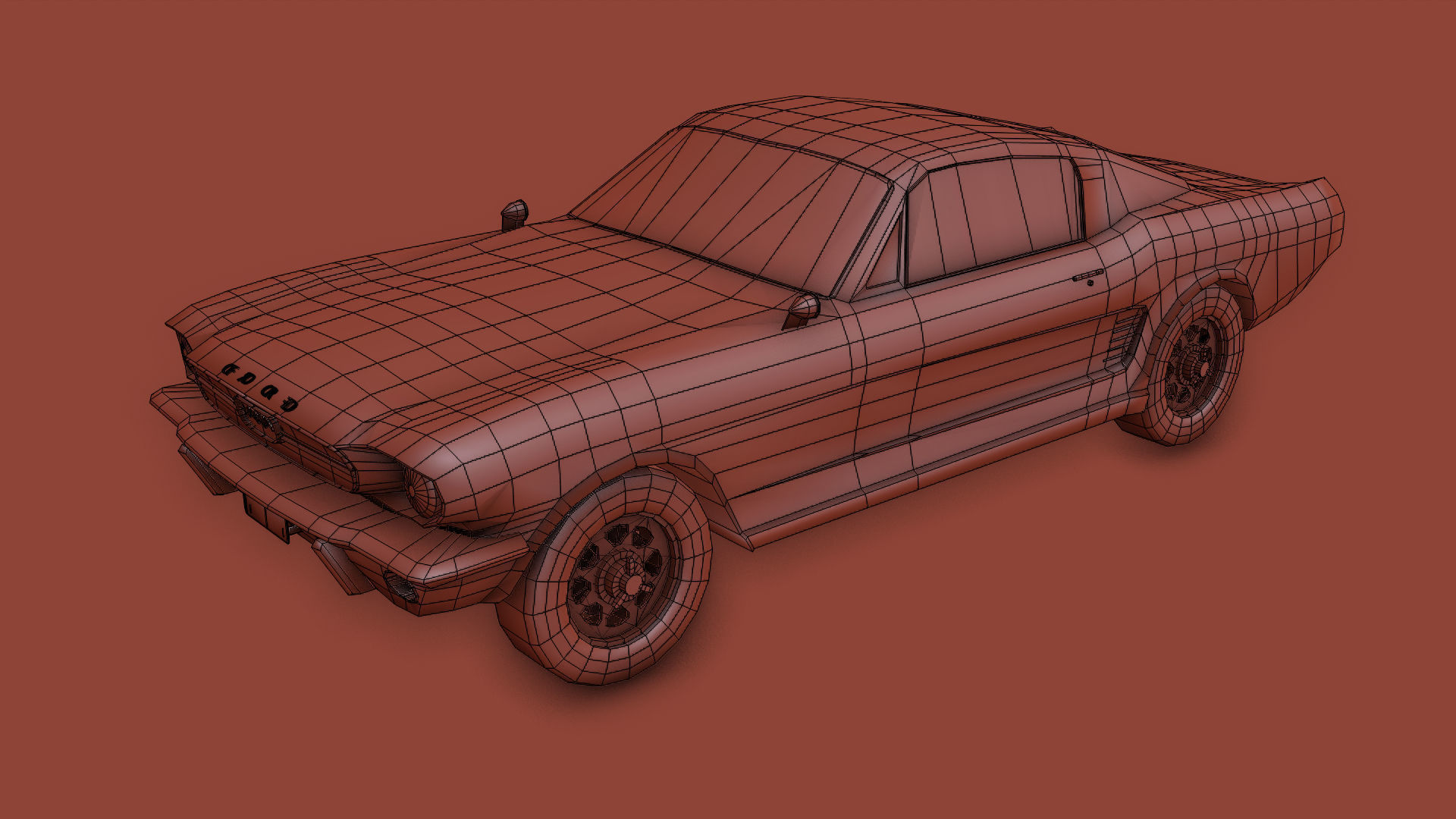 福特1967野马3D模型5