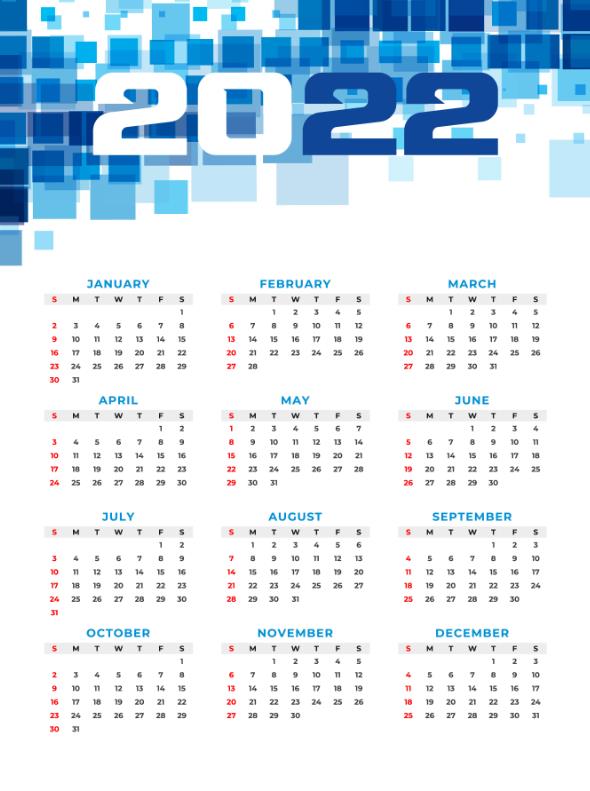 2022年日历电子模板竖版0
