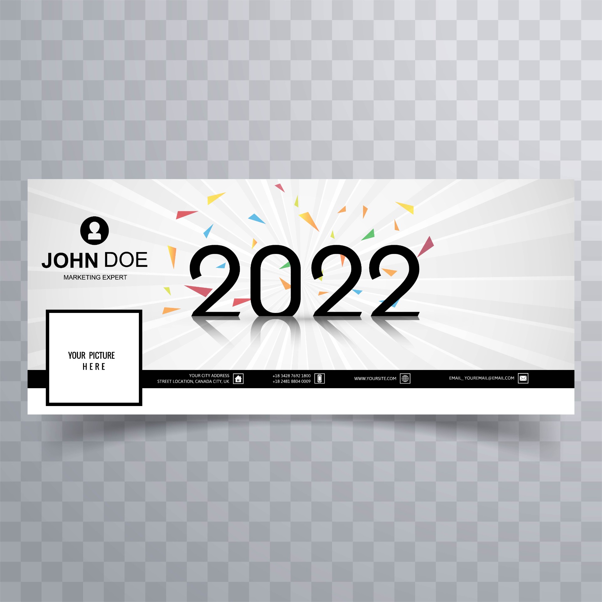 2022年新年快乐封面背景模板0