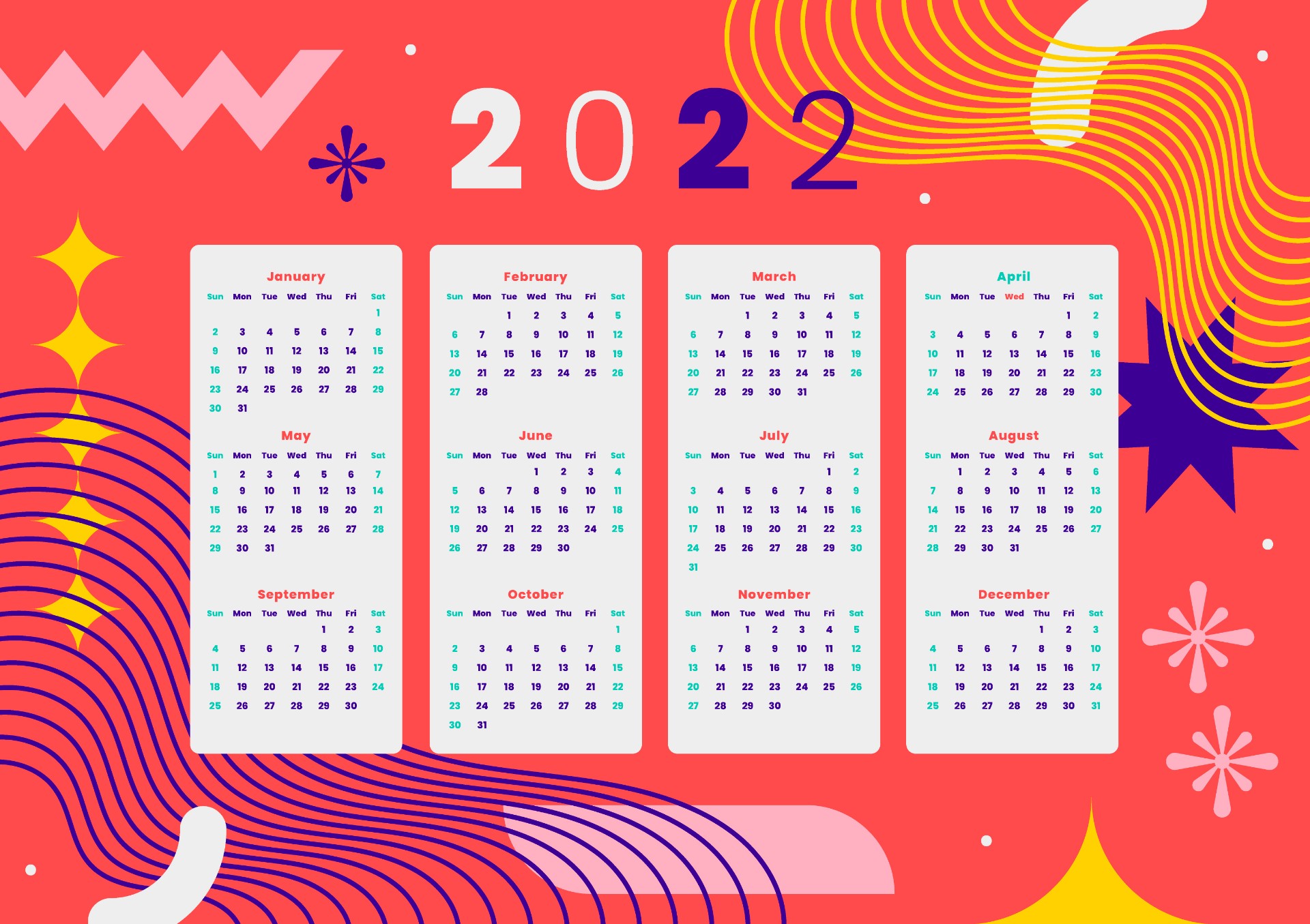 2022年日历全年表图片0