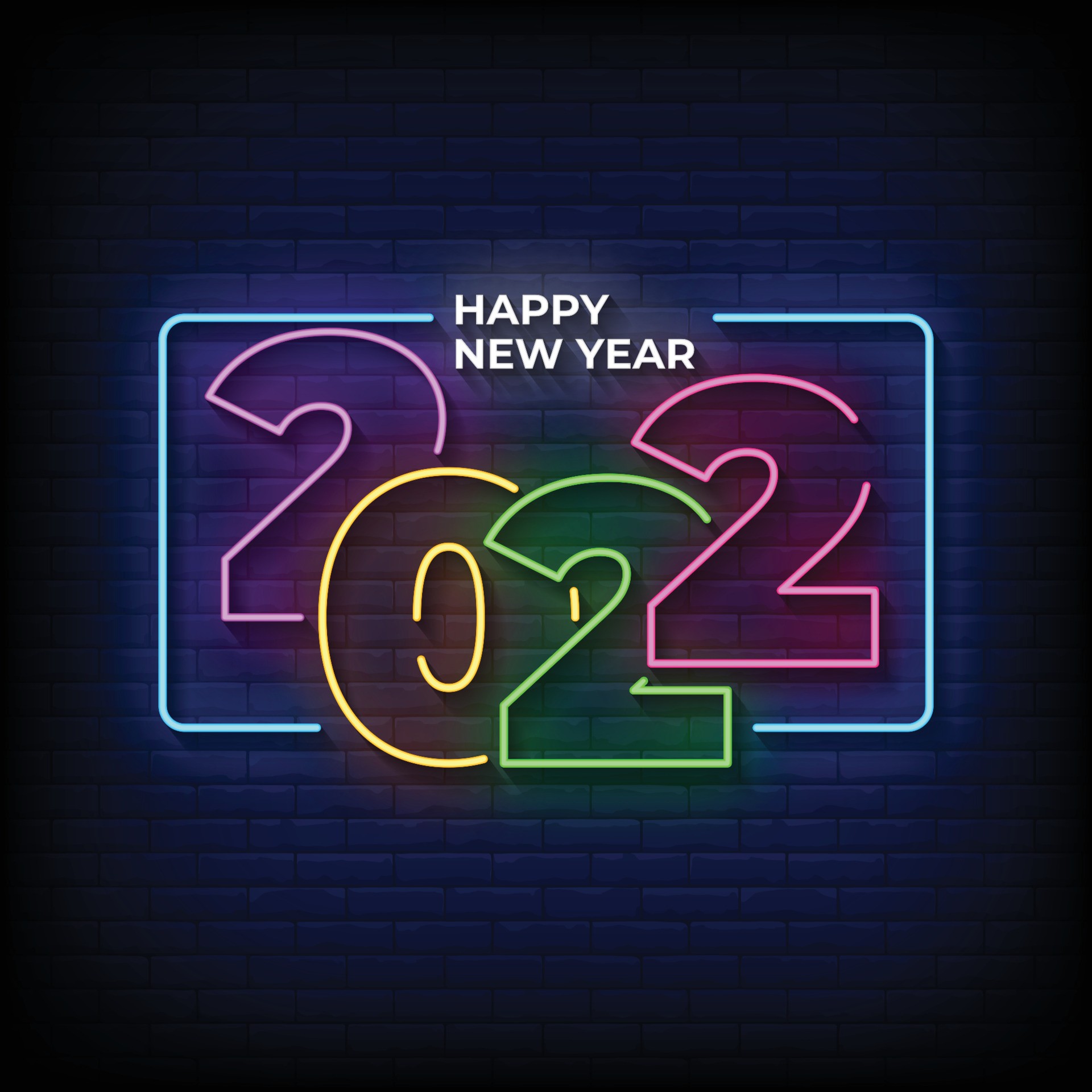 2022新年快乐霓虹灯插图0