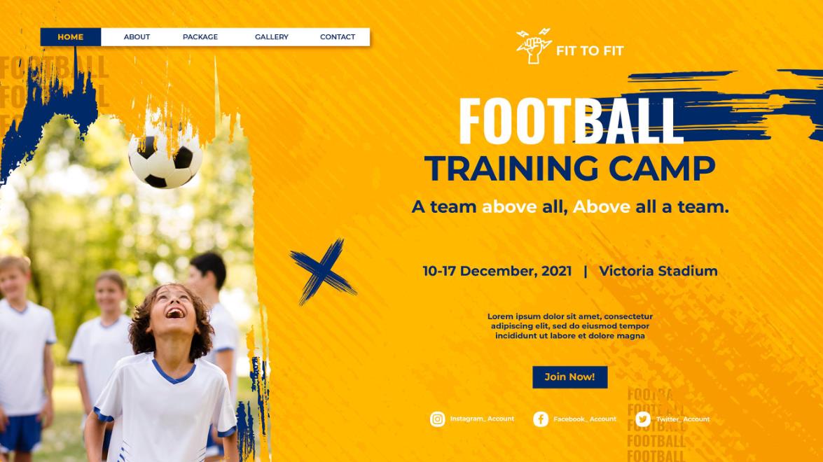 足球训练营网页模板0