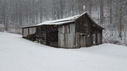 大雪中的小木屋