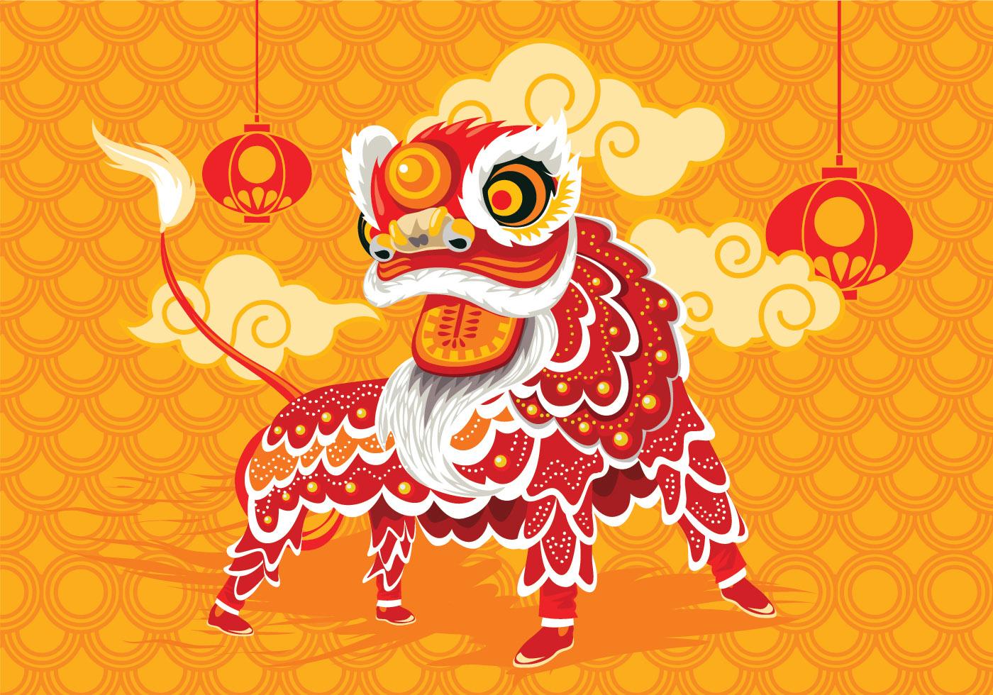 中国传统舞狮背景插图0