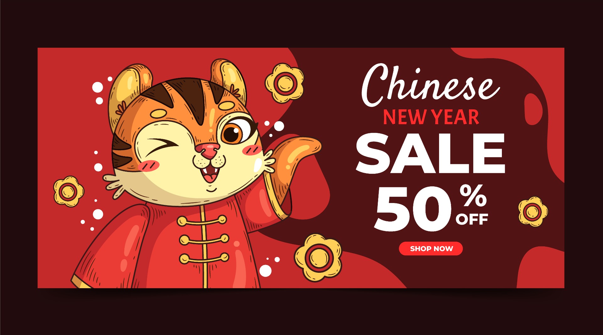 中国新年销售横幅海报模板0