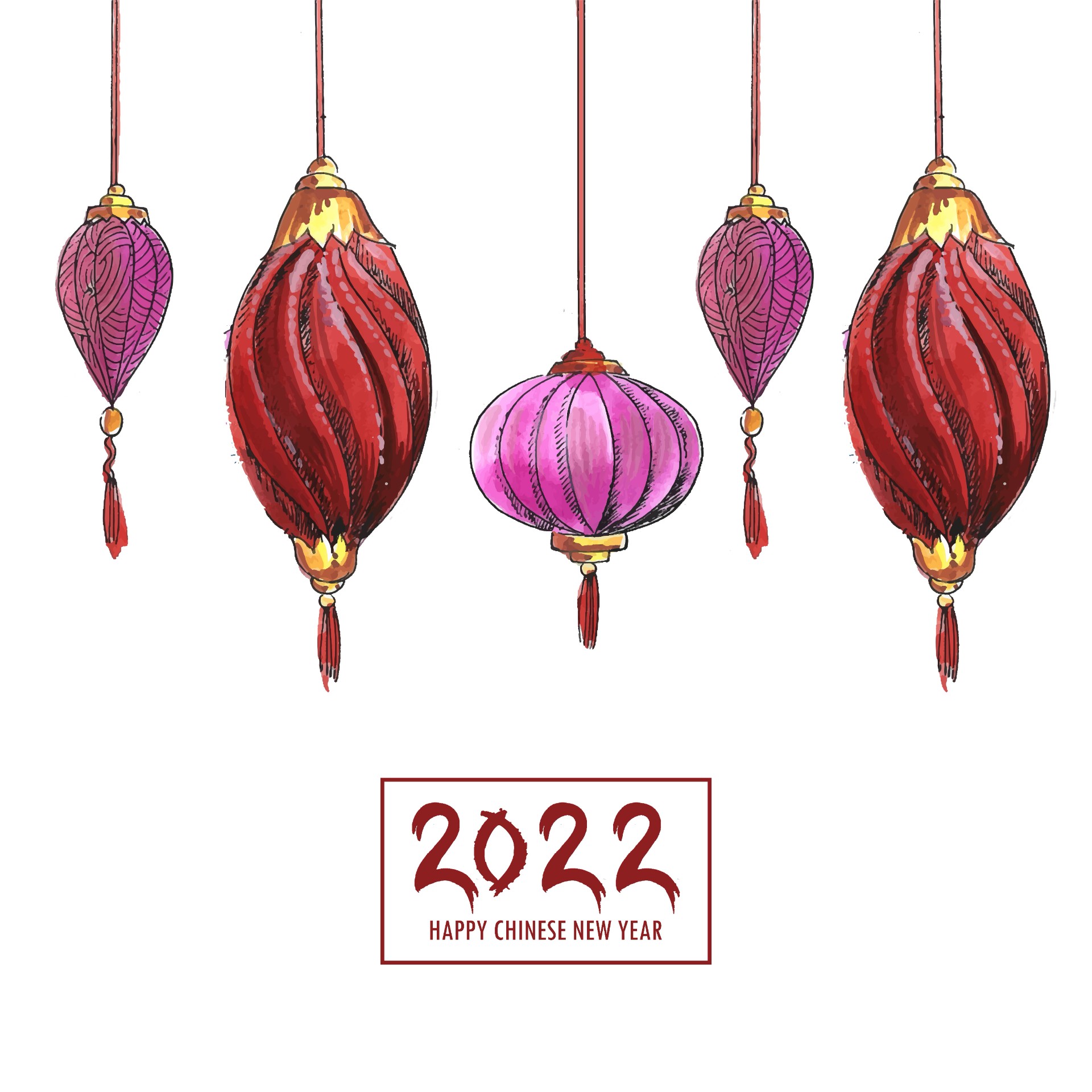 2022新年灯笼背景0