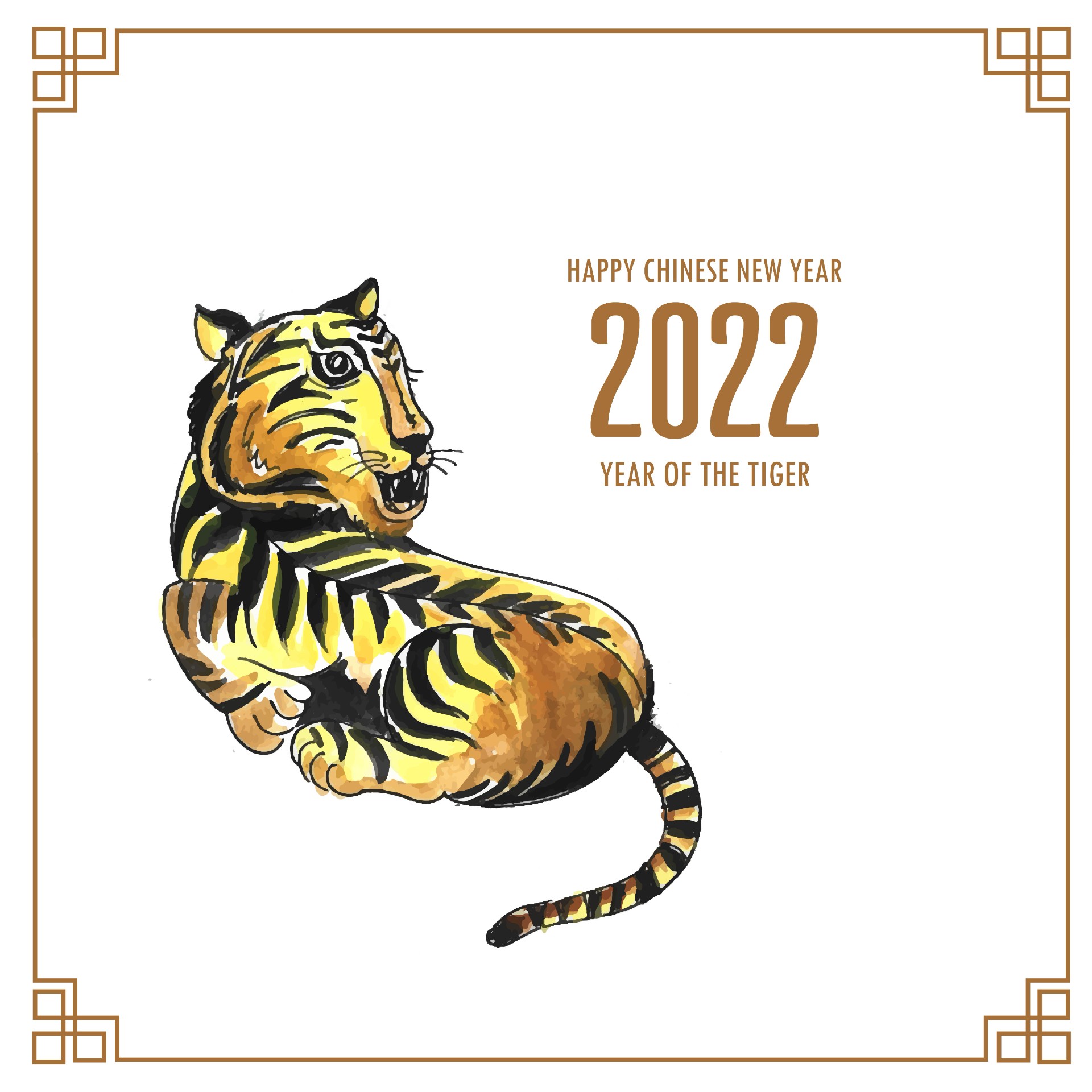 2022虎年贺卡背景插图0